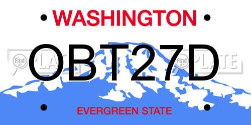 OBT27D Washington License Plate
