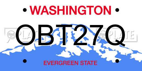 OBT27Q Washington License Plate