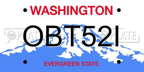 OBT52I Washington License Plate
