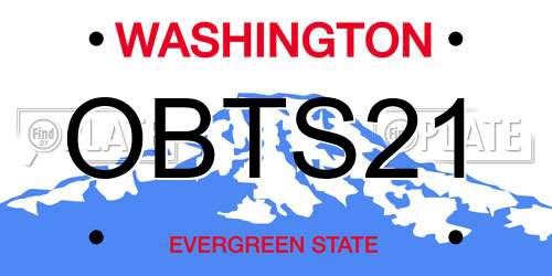 OBTS21 Washington License Plate