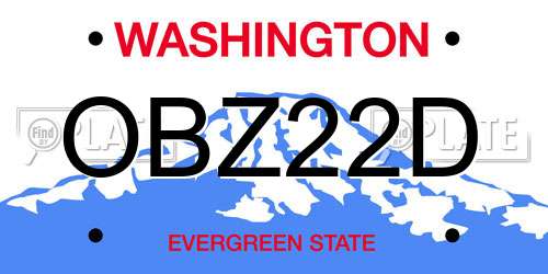OBZ22D Washington License Plate