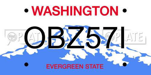 OBZ57I Washington License Plate