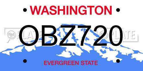 OBZ720 Washington License Plate