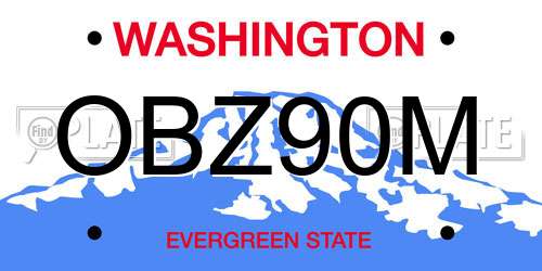 OBZ90M Washington License Plate