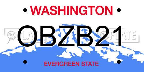OBZB21 Washington License Plate