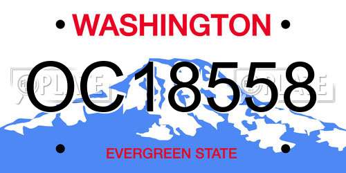 OC18558 Washington License Plate