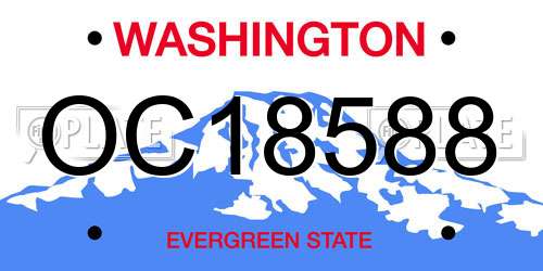 OC18588 Washington License Plate