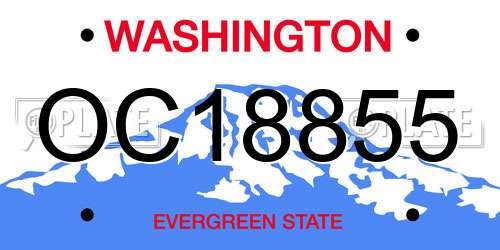 OC18855 Washington License Plate