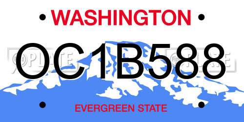 OC1B588 Washington License Plate