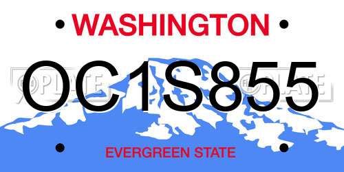 OC1S855 Washington License Plate