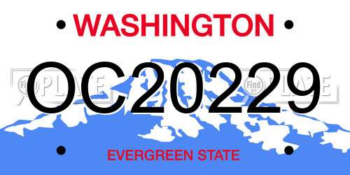 OC20229 Washington License Plate
