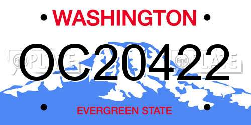 OC20422 Washington License Plate
