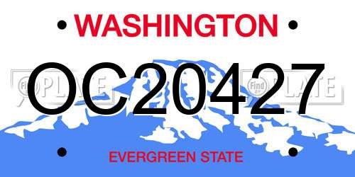 OC20427 Washington License Plate