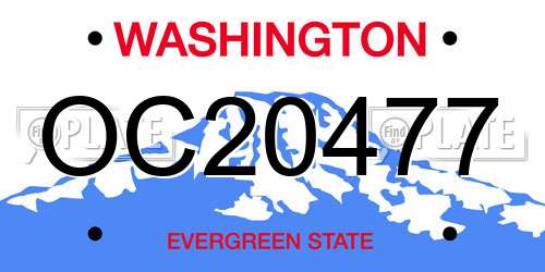 OC20477 Washington License Plate