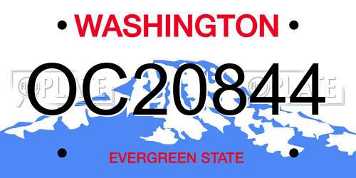 OC20844 Washington License Plate