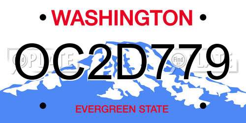 OC2D779 Washington License Plate