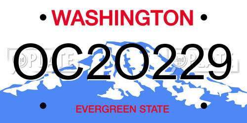 OC2O229 Washington License Plate