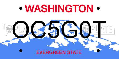 OC5G0T Washington License Plate