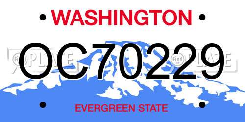 OC70229 Washington License Plate