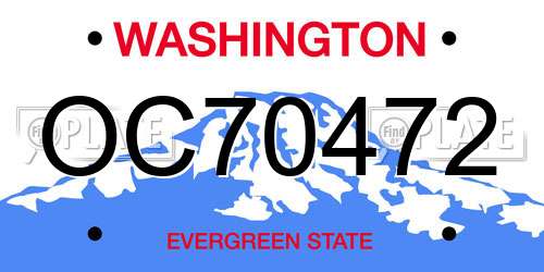 OC70472 Washington License Plate