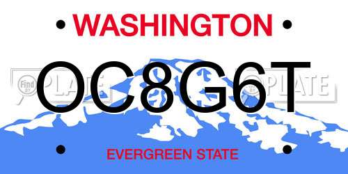 OC8G6T Washington License Plate