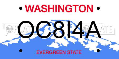 OC8I4A Washington License Plate