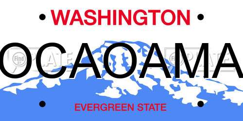 OCAOAMA Washington License Plate