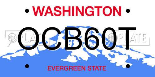 OCB60T Washington License Plate