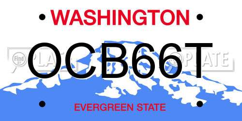 OCB66T Washington License Plate