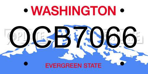 OCB7066 Washington License Plate