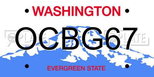 OCBG67 Washington License Plate