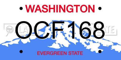 OCF168 Washington License Plate