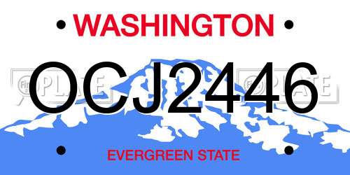 OCJ2446 Washington License Plate