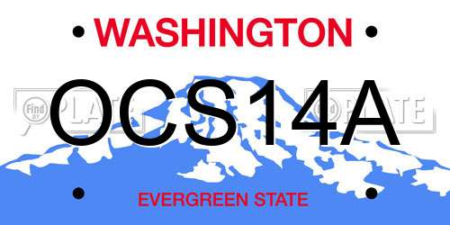 OCS14A Washington License Plate