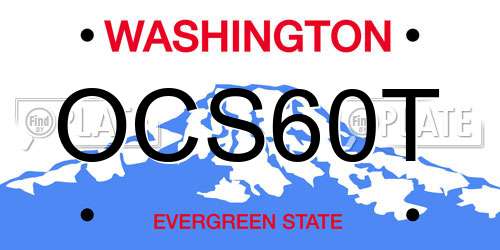OCS60T Washington License Plate