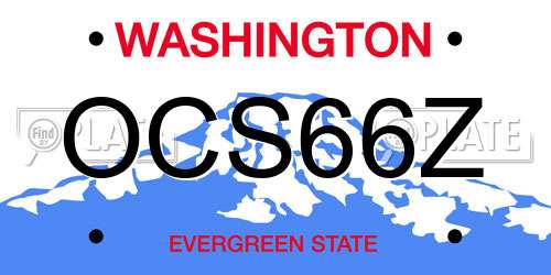 OCS66Z Washington License Plate
