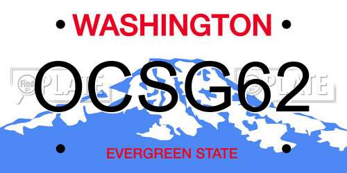 OCSG62 Washington License Plate