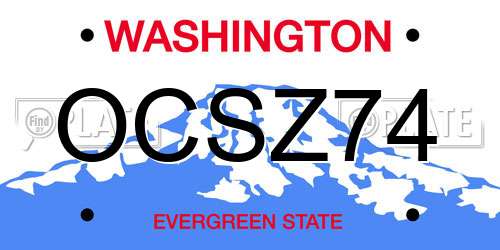 OCSZ74 Washington License Plate