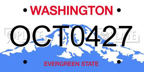 OCT0427 Washington License Plate
