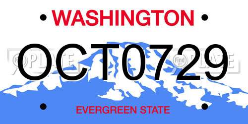 OCT0729 Washington License Plate