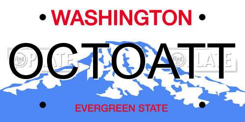 OCTOATT Washington License Plate