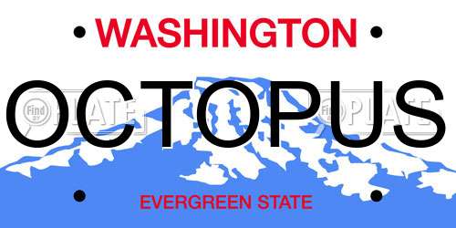 OCTOPUS Washington License Plate