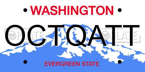 OCTQATT Washington License Plate