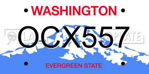 OCX557 Washington License Plate
