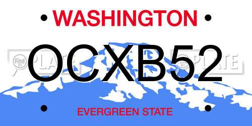 OCXB52 Washington License Plate