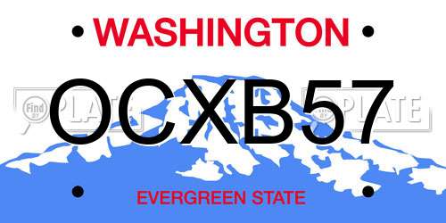 OCXB57 Washington License Plate