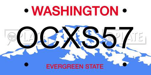 OCXS57 Washington License Plate