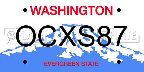 OCXS87 Washington License Plate
