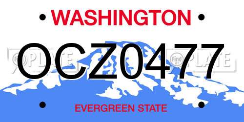 OCZ0477 Washington License Plate