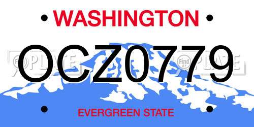 OCZ0779 Washington License Plate